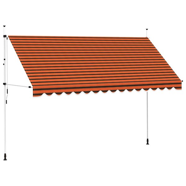 vidaXL Auvent manuel rétractable 400 cm Orange et marron
