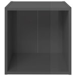 vidaXL Meubles TV 2 Pièces gris brillant 37x35x37 cm bois d’ingénierie