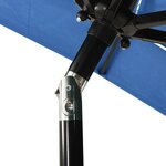 vidaXL Parasol à 3 niveaux avec mât en aluminium Bleu azuré 2x2 m