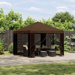 vidaXL Abri de jardin avec parois 3 x 3 m Marron Polyester et Acier