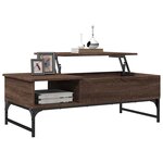 vidaXL Table basse chêne marron 100x50x35cm bois d'ingénierie et métal