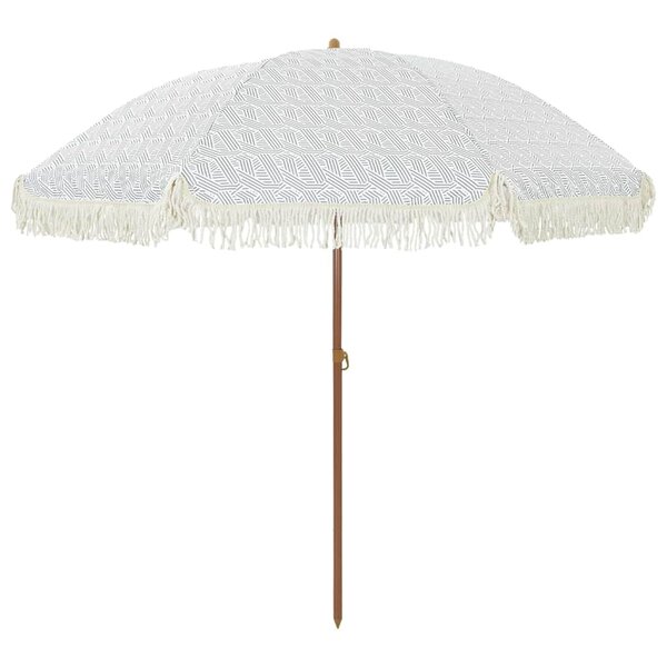 vidaXL Parasol Gris et blanc Ø 205 x 209 cm Acier