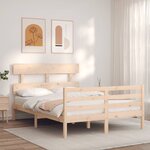 vidaXL Cadre de lit sans matelas 120x200 cm bois massif