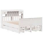 vidaXL Lit bibliothèque sans matelas blanc 150x200 cm bois pin massif