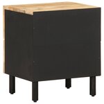 vidaXL Table de chevet noir 40x33 5x46 cm bois de manguier massif brut