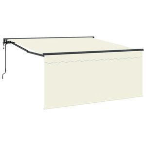 vidaXL Auvent Rétractable Crème 350 x 250 cm Polyester et Aluminium