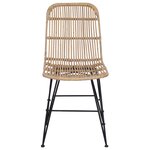 vidaXL Chaise de salle à manger 2 pc Rattan et Acier Naturel