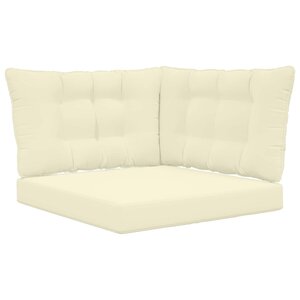 vidaXL Coussin de canapé d'extérieur 3 Pièces Crème Polyester
