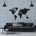 Mimi innovations décor de carte du monde murale puzzle noir 150x90 cm