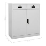 vidaXL Armoire de bureau Gris clair 90x40x102 cm Acier