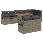 vidaXL Ensemble de canapé de jardin 9 Pièces Gris Poly rotin