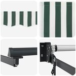 vidaXL Auvent Rétractable Vert et blanc 350 x 250 cm tissu