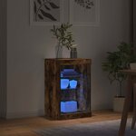 vidaXL Buffet avec lumières LED chêne fumé 41x37x67 cm