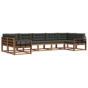 vidaXL Ensemble de canapés d'extérieur 7 Pièces Naturel et Anthracite
