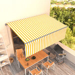 vidaXL Auvent automatique rétractable avec store 4x3 m Jaune et blanc