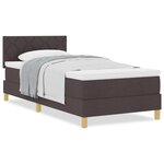 vidaXL Lit à ressorts avec matelas Marron Foncé 90x200 cm Tissu