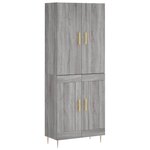 vidaXL Buffet haut Sonoma gris 69 5x34x180 cm Bois d'ingénierie