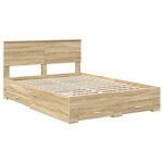 vidaXL Cadre de lit Chêne Sonoma 140 x 190 cm Bois d'ingénierie