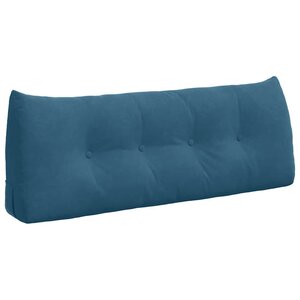 vidaXL Coussin de Dos Bleu 120 x 24 x 50 cm Velours