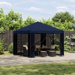vidaXL Abri de jardin avec parois 3 x 3 m Bleu Polyester et Acier