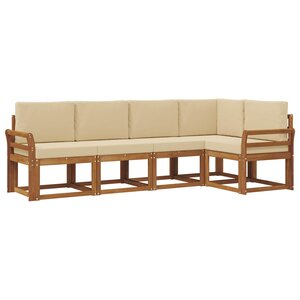 vidaXL Ensemble de canapés d'extérieur 5 Pièces Naturel et Beige