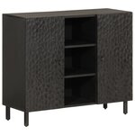 vidaXL Armoire latérale noir 90x33x75 cm bois massif de manguier