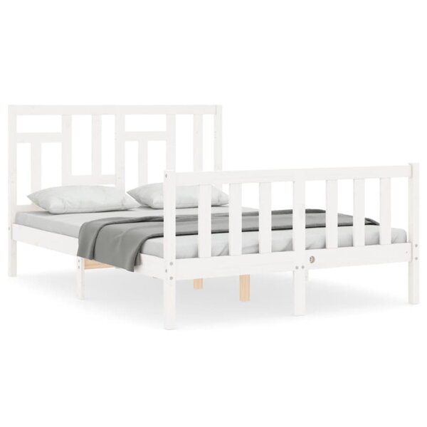 vidaXL Cadre de lit sans matelas blanc 140x200 cm bois de pin massif
