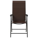 vidaXL Chaises pliables de jardin lot de 4 marron résine tressée