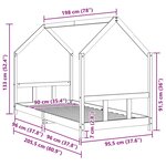 vidaXL Cadre de lit pour enfants blanc 90x200 cm bois de pin massif