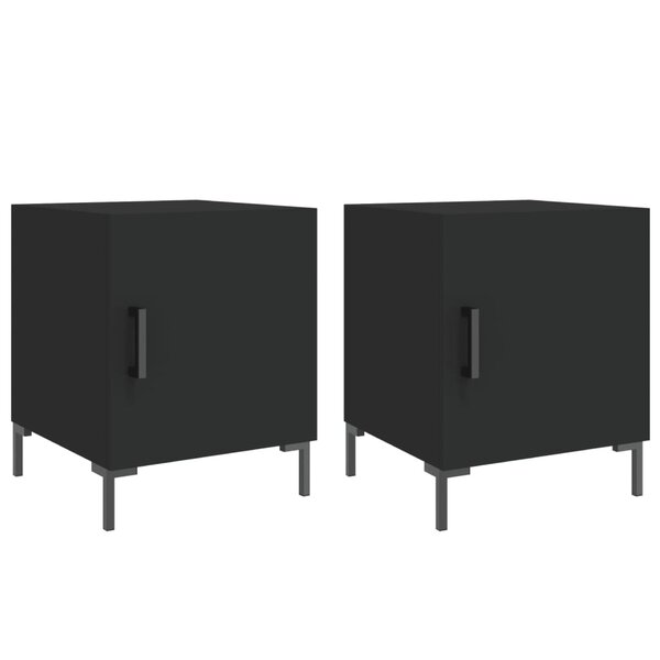 vidaXL Tables de chevet 2 Pièces noir 40x40x50 cm bois d’ingénierie