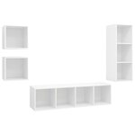 vidaXL Ensemble de meuble TV 4 Pièces Blanc Bois d'ingénierie
