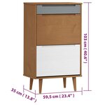vidaXL Armoire à chaussures MOLDE Marron 59 5x35x103 cm Bois de pin