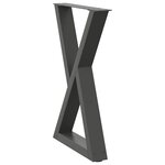 vidaXL Pieds de table à manger 2 pièces Anthracite 50 x (72-73 3) cm Acier