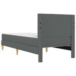 vidaXL Cadre de lit avec matelas Gris foncé 100 x 200 cm Tissu