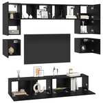 vidaXL Ensemble meuble TV 8 Pièces Chêne noir Bois d'ingénierie