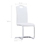 vidaXL Chaises à manger cantilever lot de 2 blanc similicuir