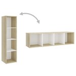 vidaXL Meuble TV blanc chêne sonoma 142 5x35x36 5 cm bois d'ingénierie