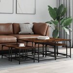 vidaXL Tables basses gigognes 5 Pièces chêne fumé bois d'ingénierie