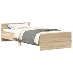vidaXL Cadre de lit sans matelas chêne sonoma 75x190 cm