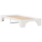 vidaXL Cadre de Lit Simple Blanc Bois de pin massif 75 x 190 cm Moderne