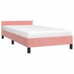 vidaXL Cadre de lit et tête de lit sans matelas rose 90x200 cm velours