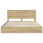 vidaXL Lit de Rangement Chêne Sonoma 180 x 200 cm Bois d'ingénierie