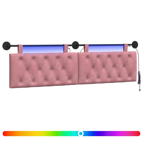 vidaXL Tête de lit suspendue Rose Velours