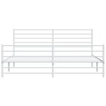 vidaXL Cadre de lit métal avec tête de lit/pied de lit blanc 193x203cm