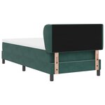 Lit à ressorts vidaXL avec matelas vert foncé 80x200 cm en velours