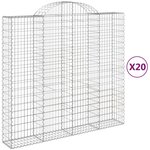 vidaXL Paniers à gabions arqués 20 Pièces 200x50x180/200 cm Fer galvanisé