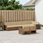 vidaXL Ensemble de canapés d'extérieur 8 Pièces Naturel et Beige