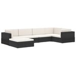 vidaXL Repose-pied sectionnel 1 pc avec coussin Résine tressée Noir