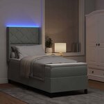 vidaXL Lit à Ressorts avec Matelas LED Gris clair 80 x 200 cm Velours