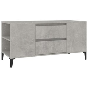 vidaXL Meuble TV Gris béton 102x44 5x50 cm Bois d'ingénierie